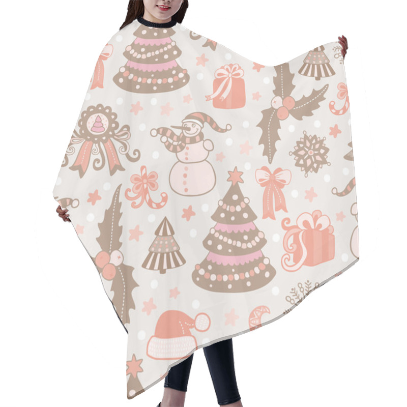 Personality  Christmas Pattern Hair Cutting Cape