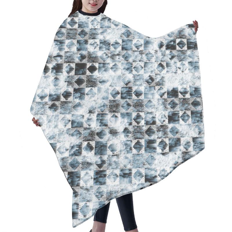 Personality  Geometric Kilim Ikat Pattern With Grunge Texture Hair Cutting Cape