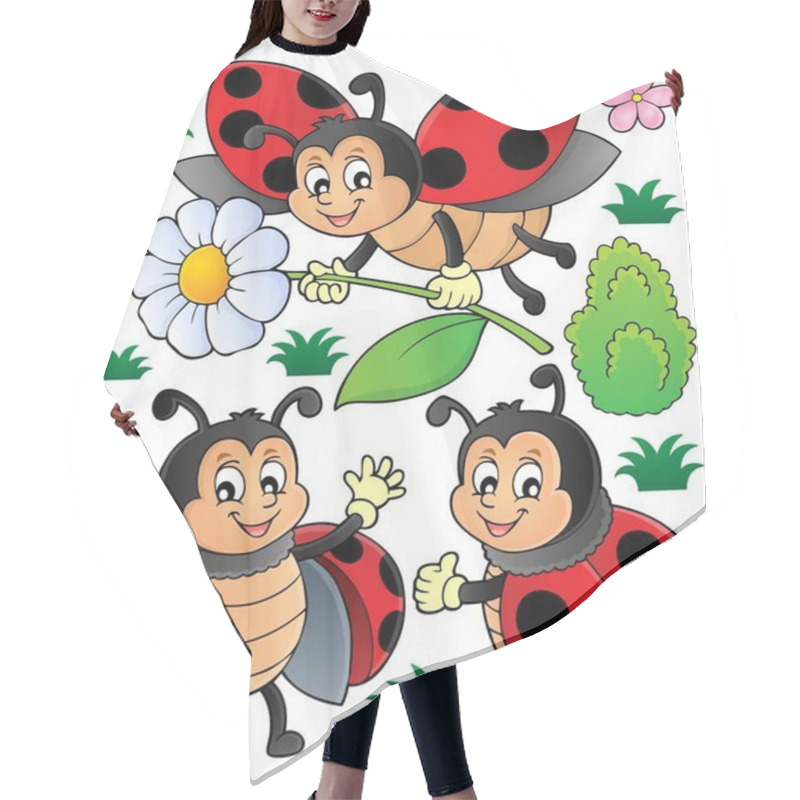 Personality  Happy Ladybugs Theme Set 1 Hair Cutting Cape