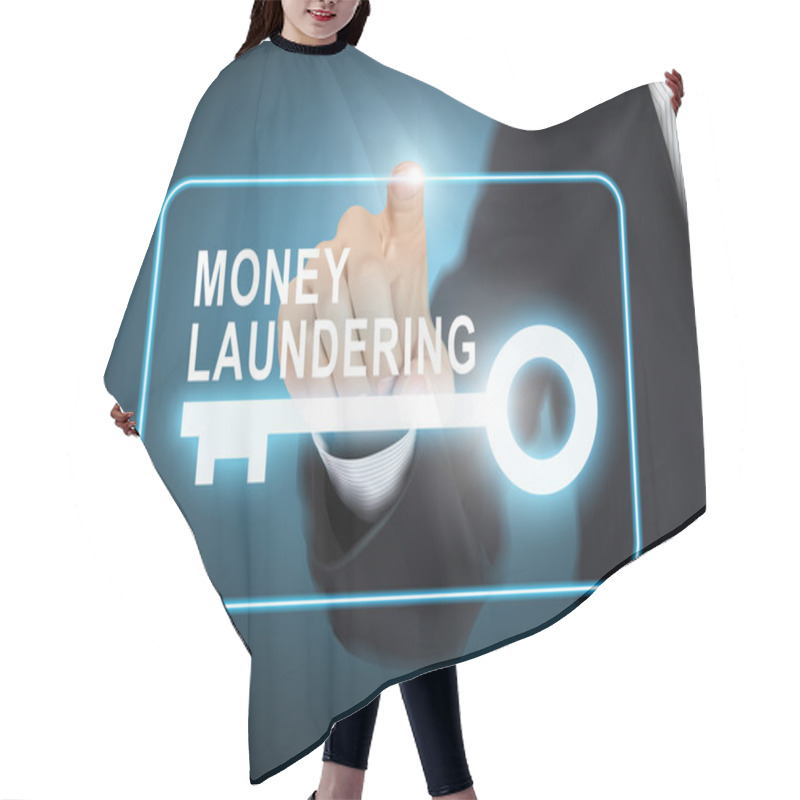 Personality  Male Hand Pressing Money Laundering Key Button  Hair Cutting Cape