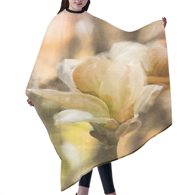 Personality  Magnolia Blossom Painting Hair Cutting Cape