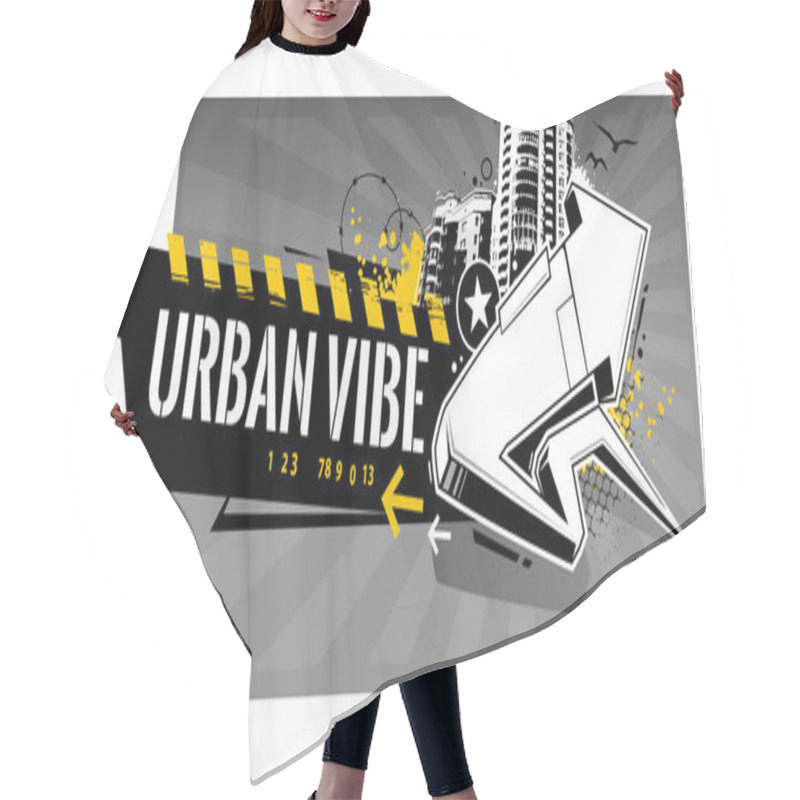 Personality  Urban Graffiti Vector Banner Hair Cutting Cape