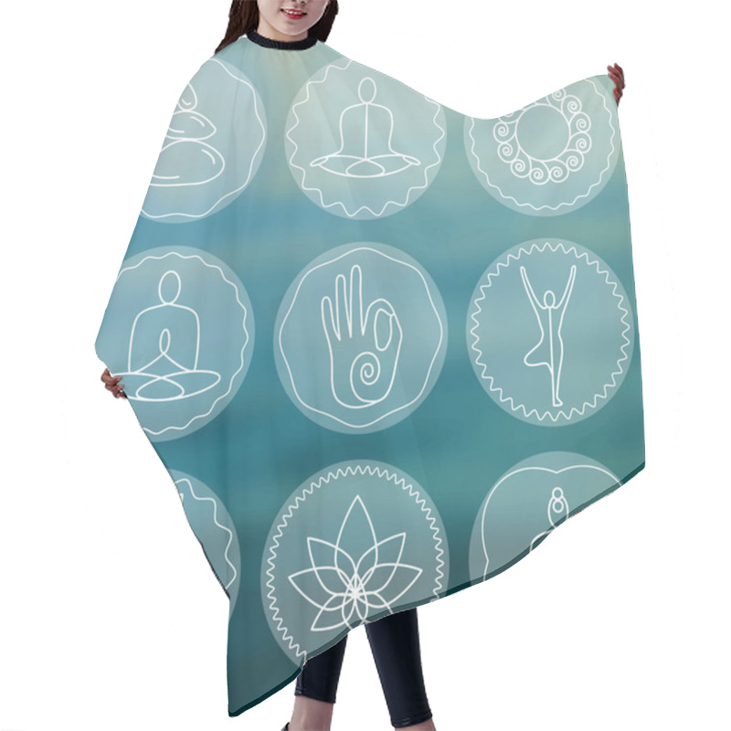 Personality  Linear Yoga Icons Hair Cutting Cape