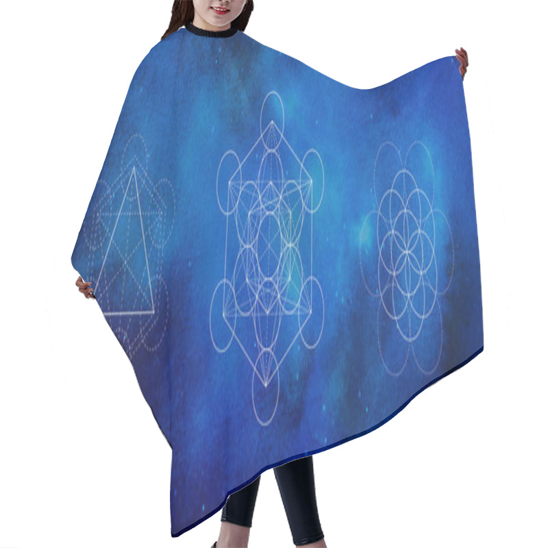 Personality  Mystical Sacred Geometry Vector Symbol. Spirituality, Harmony Illustration Hair Cutting Cape