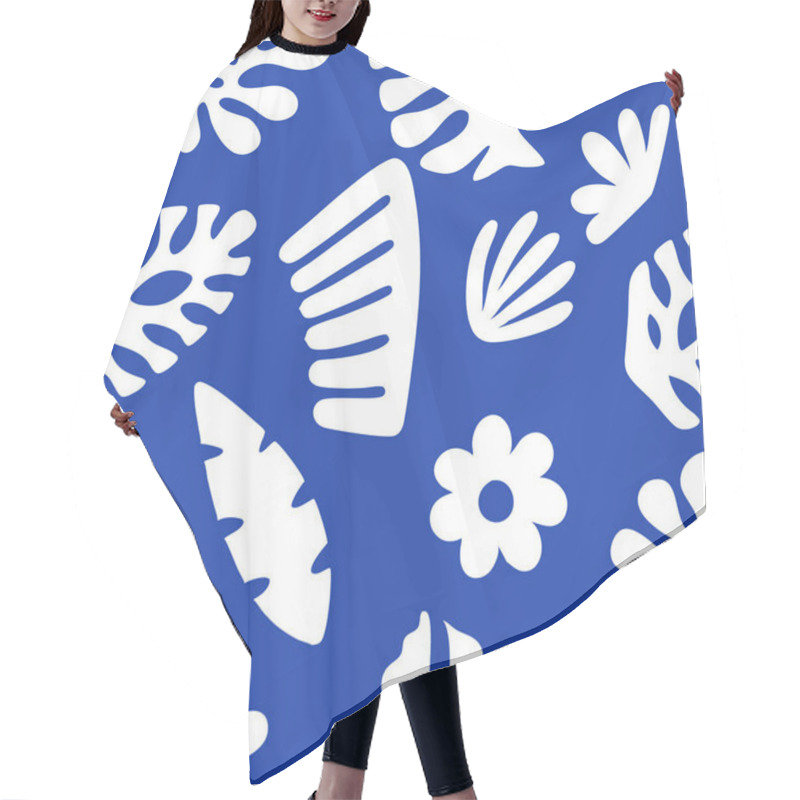 Personality  Tremdy Pattern  Background With Abstract Floral And Leaf Patterns Hair Cutting Cape