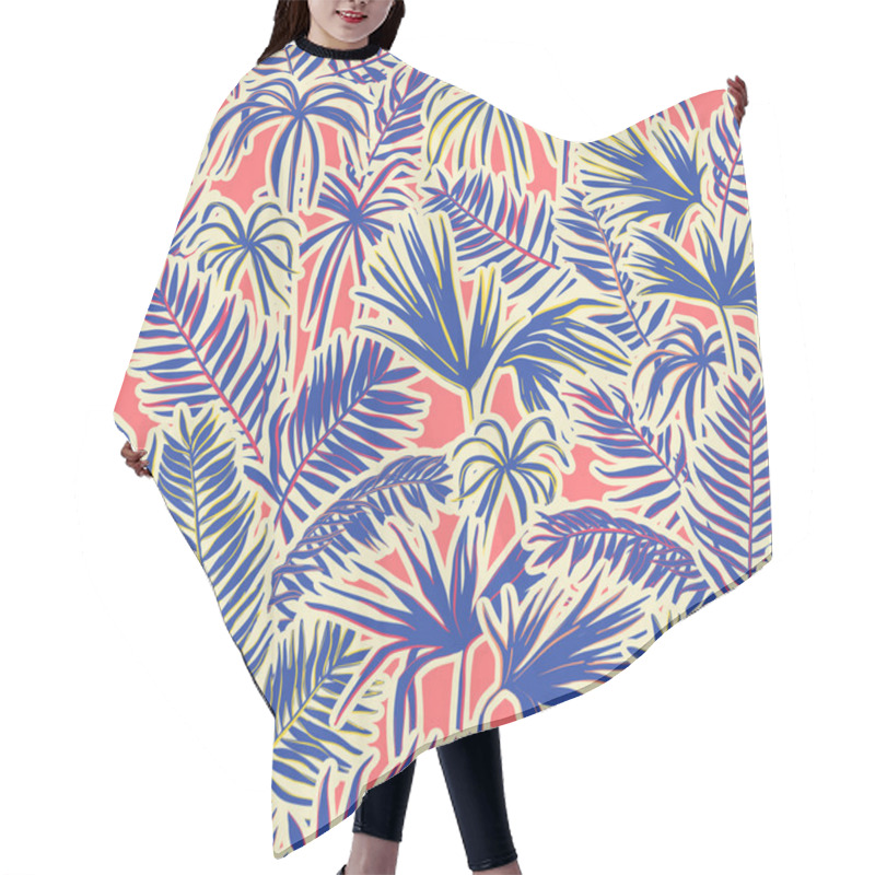 Personality  Vector Seamless Graphical Artistic Topical Foliage Pattern Hair Cutting Cape