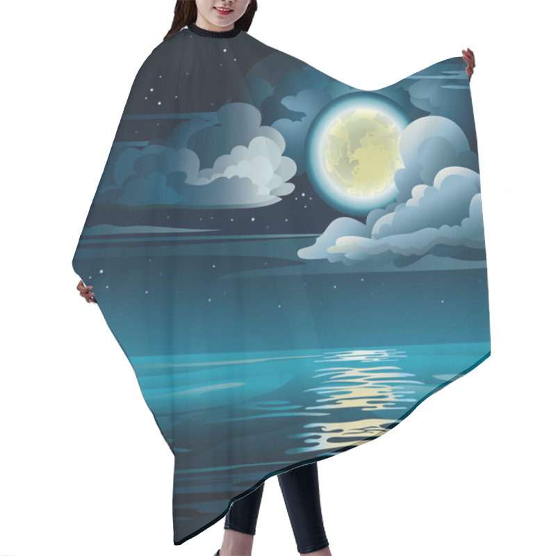 Personality  Moon And Sea Hair Cutting Cape