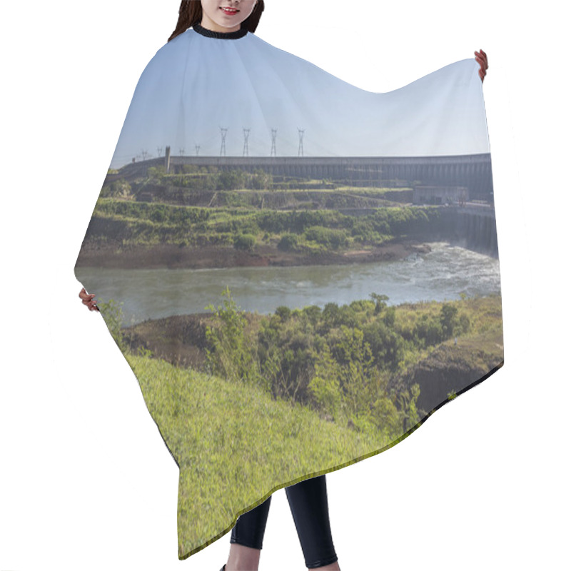 Personality  View Of Itaipu Binacional Hydroelectric Plant, Foz Do Iguacu, Parana State, South Brazil Hair Cutting Cape