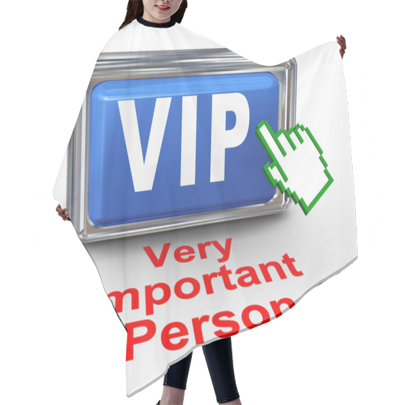 Personality  3d Hand Cursor - Vip Button Hair Cutting Cape