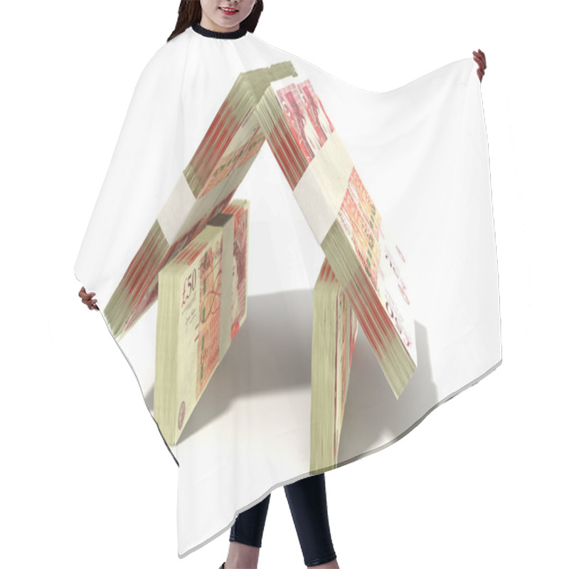 Personality  British Pound Notes House Perspective Hair Cutting Cape