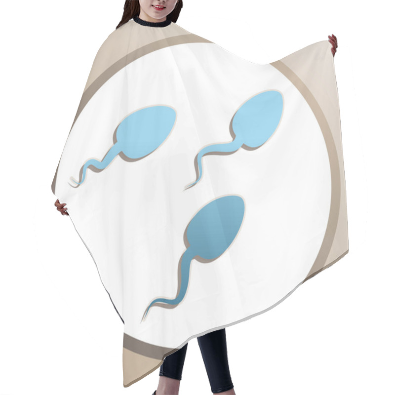 Personality  Sperms Sign Illustration. Bright Cerulean Icon In White Speech B Hair Cutting Cape