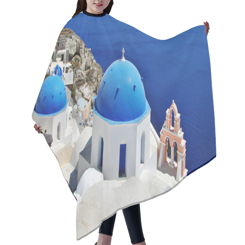 Personality  Santorini With Traditional White-blue Domes Hair Cutting Cape