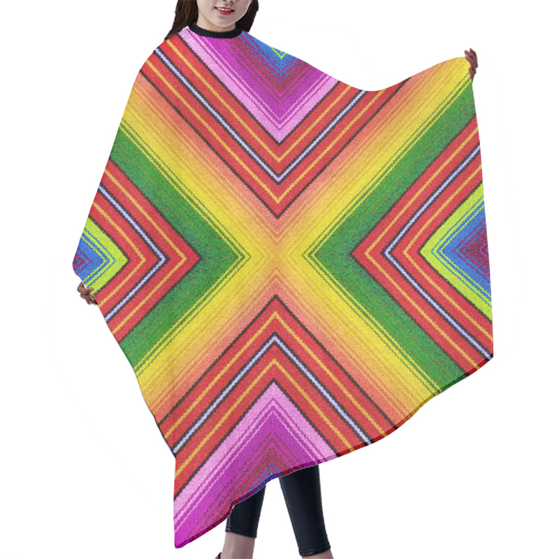 Personality  Colorful Fabric From, South America Sign Illustration Pop-art Background Icon With Colors Spots Hair Cutting Cape