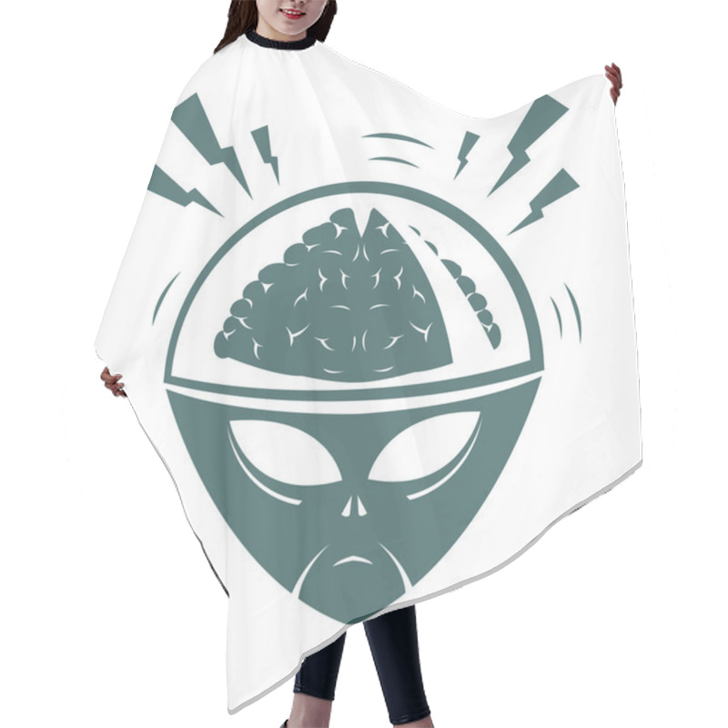 Personality  Vector Illustration Of Mega Brain Hair Cutting Cape