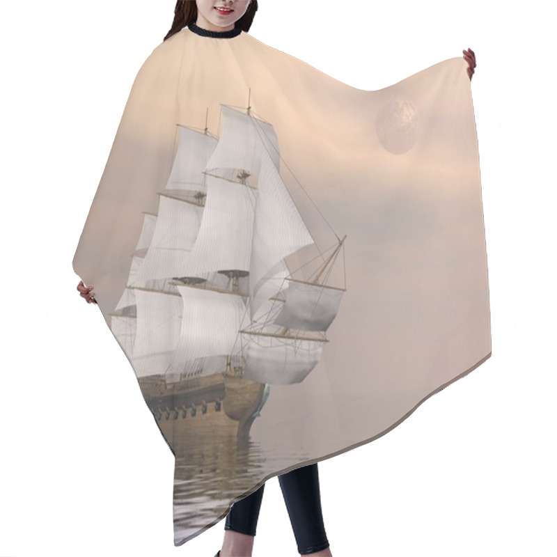 Personality  Old Merchant Ship - 3D Render Hair Cutting Cape