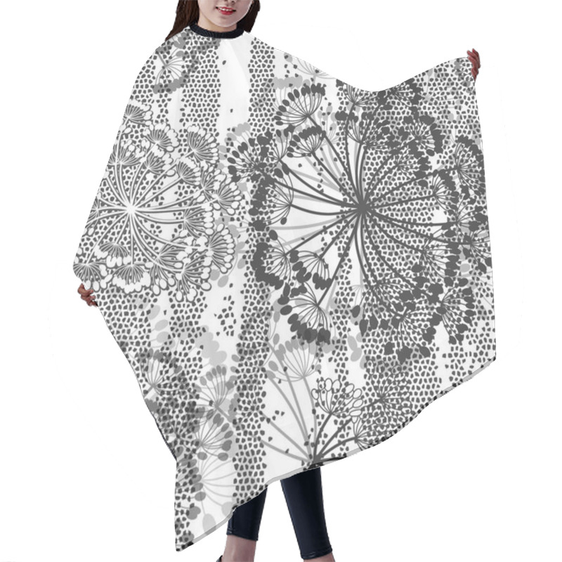 Personality  Seamless Pattern With Flowers Hair Cutting Cape