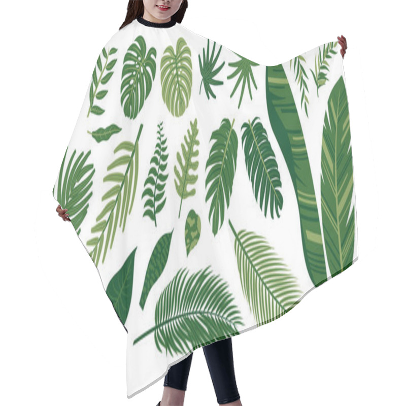 Personality  Tropical Leaves On White Background Vector Illustration Hair Cutting Cape