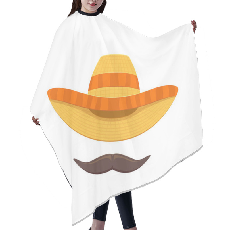 Personality  Sombrero And Moustache Hair Cutting Cape