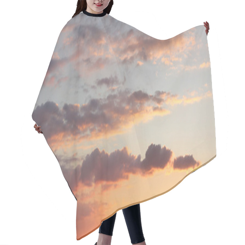 Personality  Romantic Sunset Sky With Clouds Hair Cutting Cape