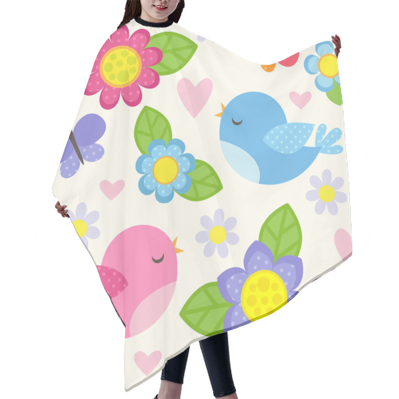 Personality  Seamless Flower Pattern Hair Cutting Cape