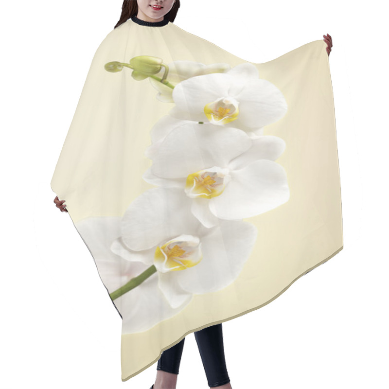 Personality  Beautiful White Orchid Flowers Hair Cutting Cape