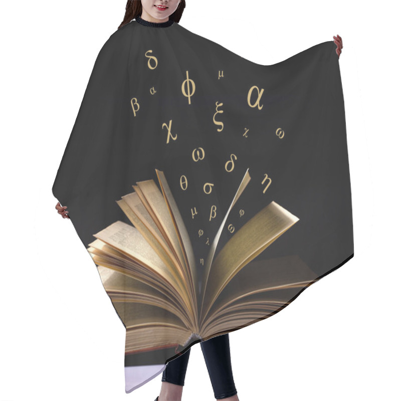 Personality  Old Book With Greek Letters Hair Cutting Cape