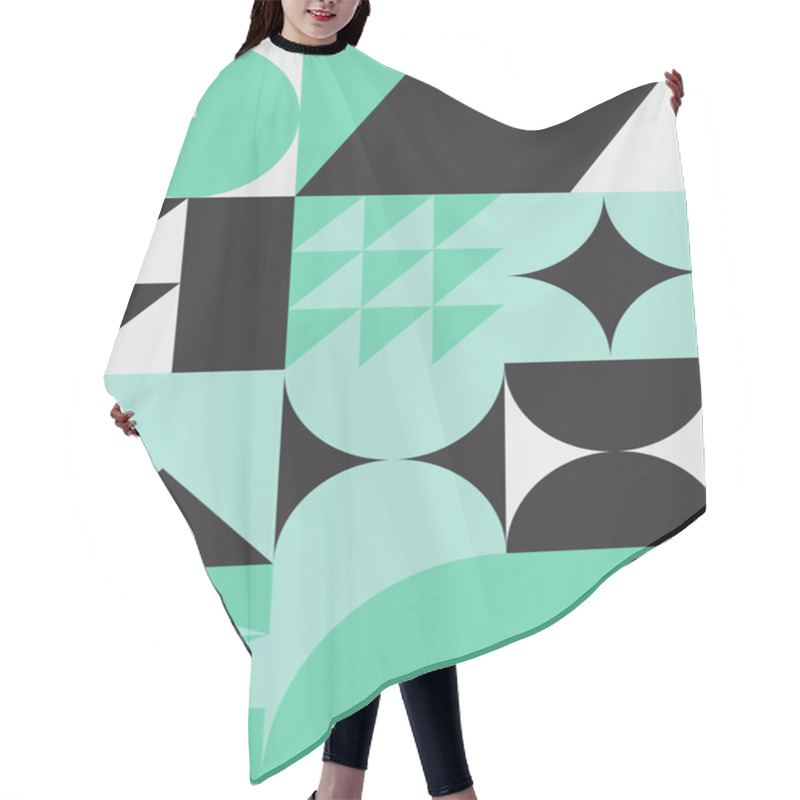 Personality  Brutalism Art Inspired Abstract Vector Pattern Made With Simple Geometric Shapes And Forms. Bold Form Graphic Design, Useful For Web Art, Invitation Cards, Posters, Prints, Textile, Backgrounds. Hair Cutting Cape