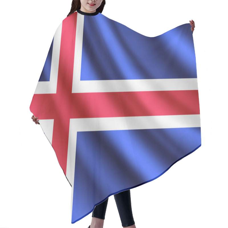 Personality  Waving Flag Of Iceland, Vector Hair Cutting Cape