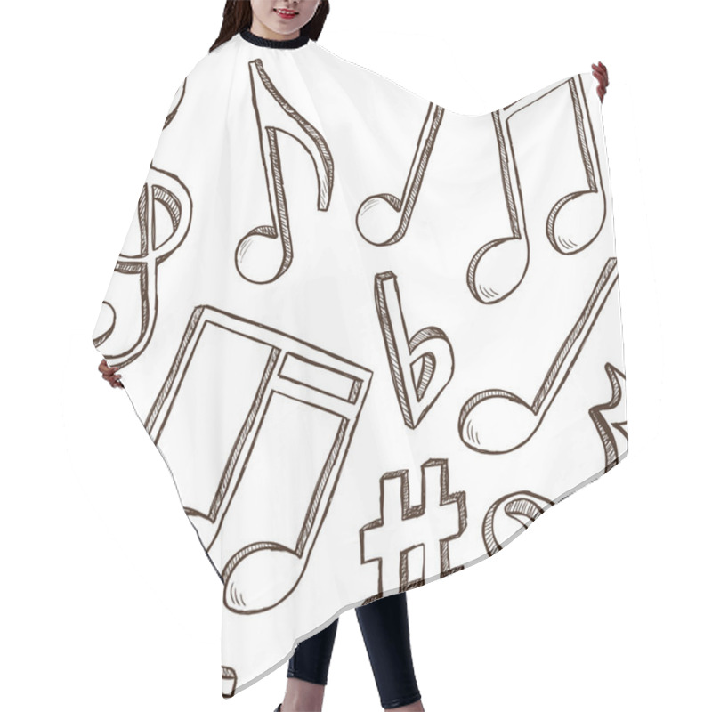 Personality  3d Notes Sketch Style Hair Cutting Cape