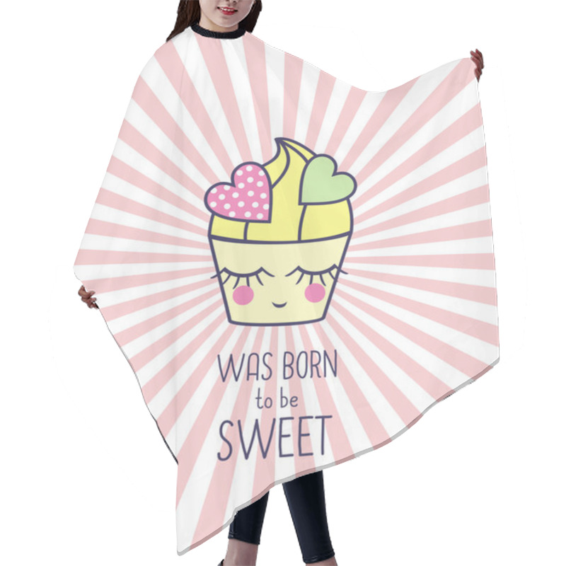 Personality  Funny Birthday Card With Cute Cupcake Hair Cutting Cape