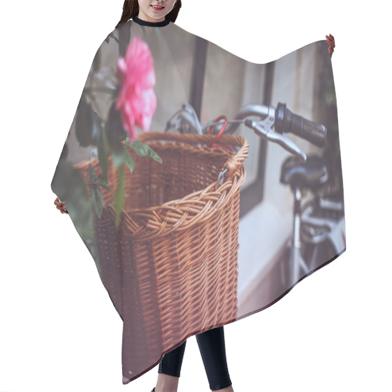 Personality  Bicycle On The Street. Hair Cutting Cape