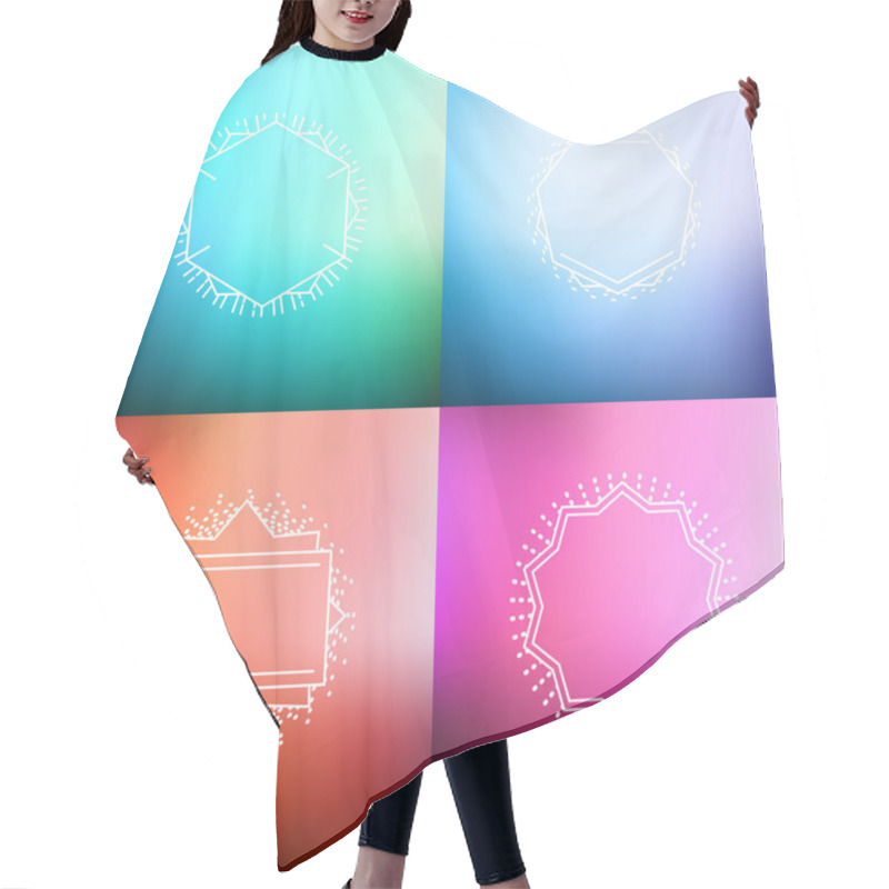 Personality  Set Of Blurred Abstract Backgrounds Hair Cutting Cape