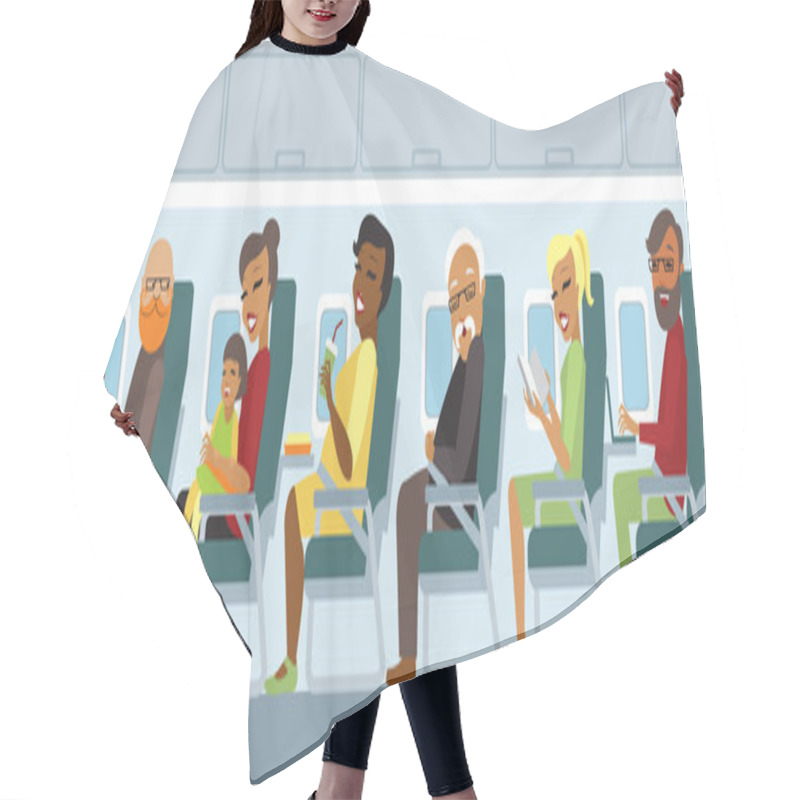 Personality  Airplane Passengers On The Flight Hair Cutting Cape