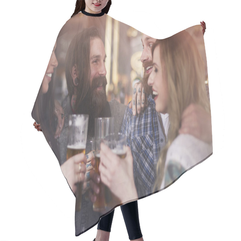 Personality  Friends Meeting With Beer Hair Cutting Cape