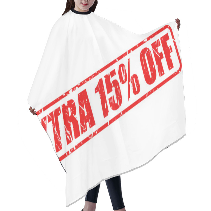 Personality  EXTRA 15 OFF RED STAMP TEXT Hair Cutting Cape