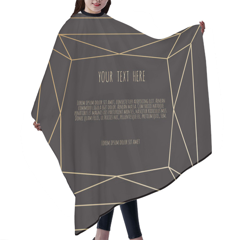 Personality  Golden Polygonal Frame, Geometric, Diamond Shapes On Black Background Hair Cutting Cape