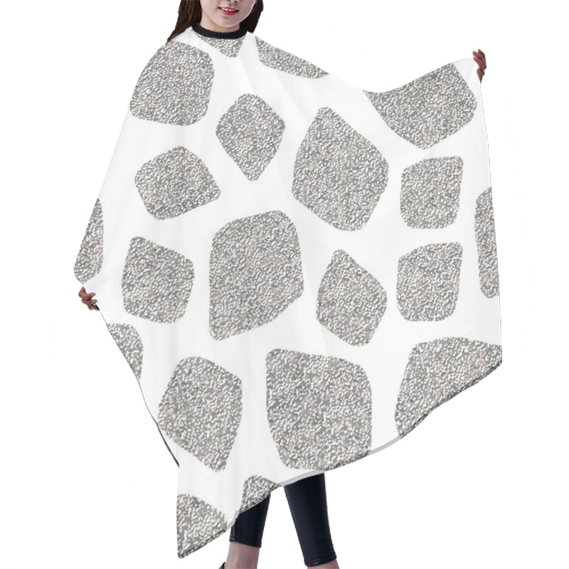 Personality  Abstract Geometric Silver Shiny Mosaic Spots Seamless Pattern Hair Cutting Cape