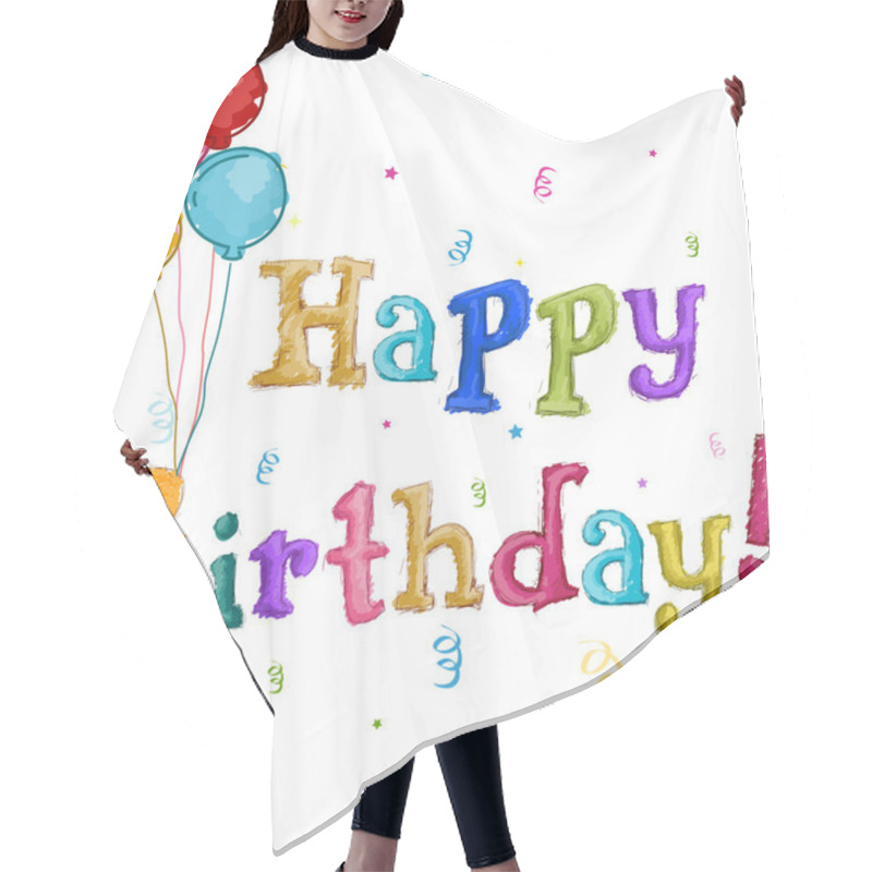 Personality  Happy Birthday Text Hair Cutting Cape