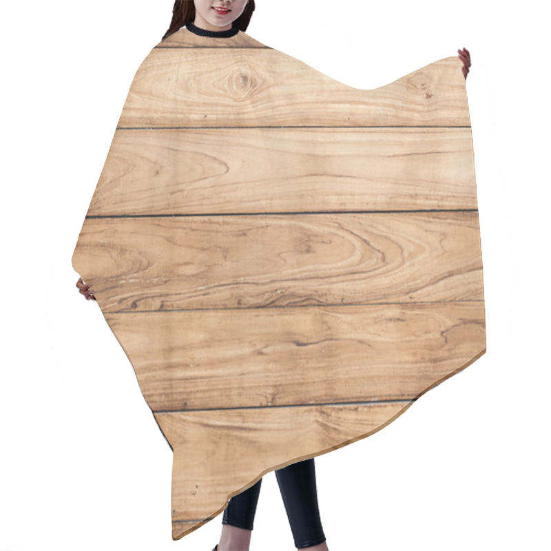 Personality  Big Brown Wood Plank Wall Texture Background Hair Cutting Cape