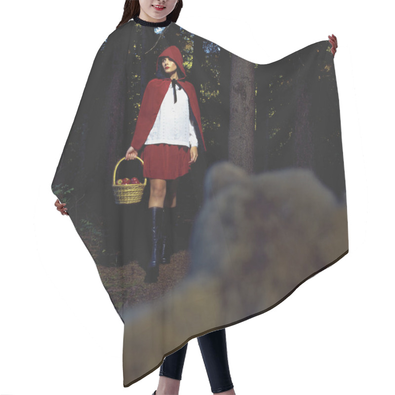 Personality  Little Red Riding Hood Hair Cutting Cape