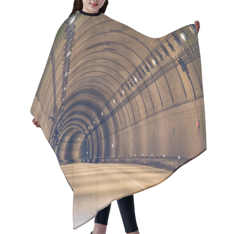 Personality  Tunnel Road With Two Lane Highway Hair Cutting Cape