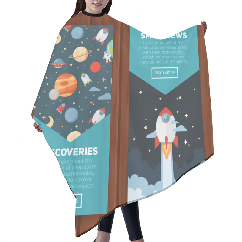 Personality  Space Theme Banners And Cards Hair Cutting Cape