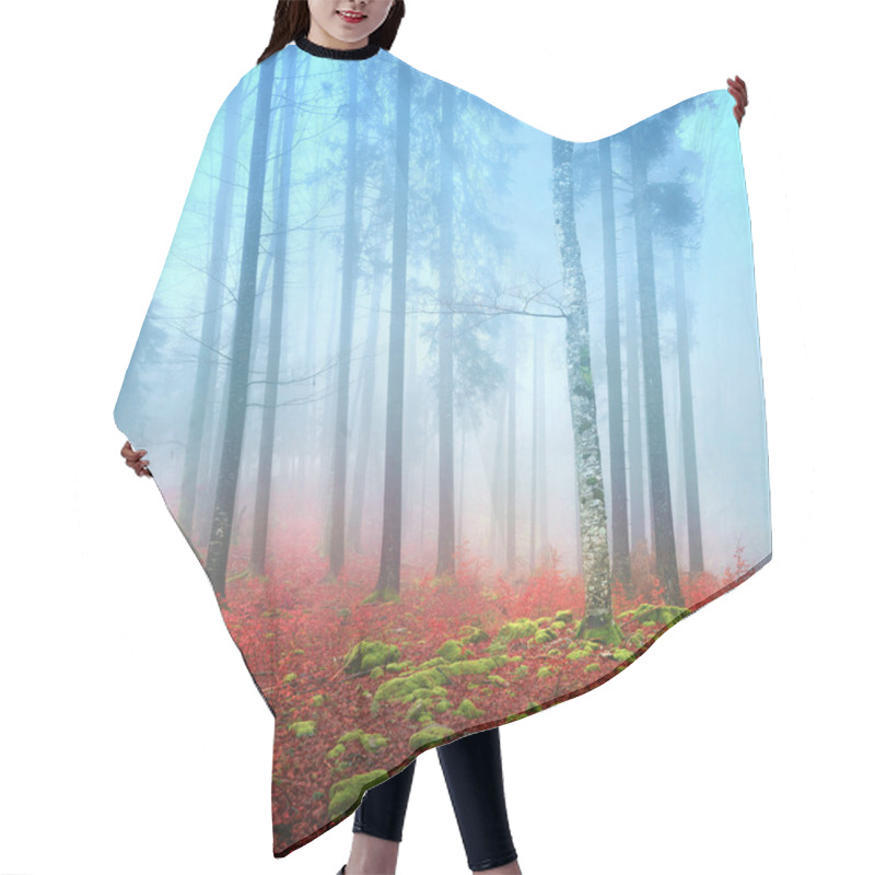 Personality  Foggy Autumn Forest Hair Cutting Cape