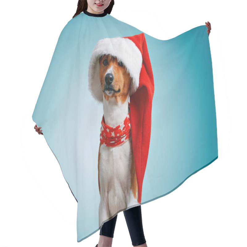 Personality  Beautiful Dog Wering Christmas Costumes Hair Cutting Cape