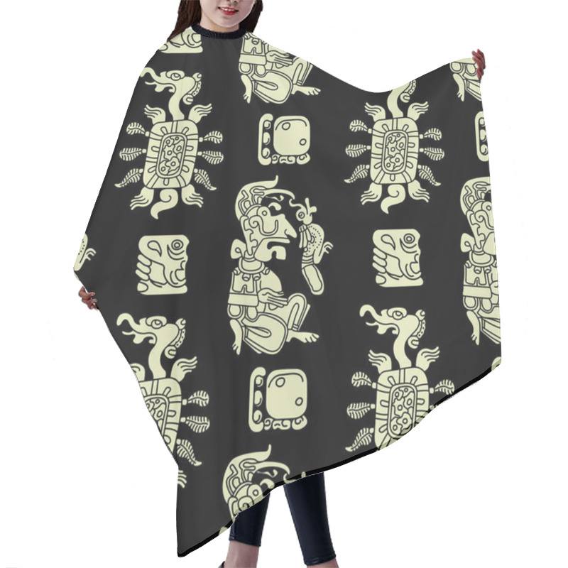 Personality  Background Seamless Pattern In Maya Style Hair Cutting Cape