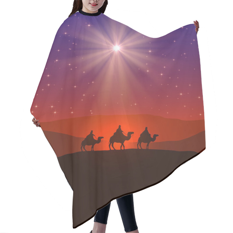 Personality  Christmas Star And Three Wise Men Hair Cutting Cape