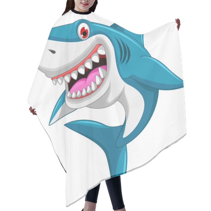 Personality  Angry Shark Cartoon Hair Cutting Cape