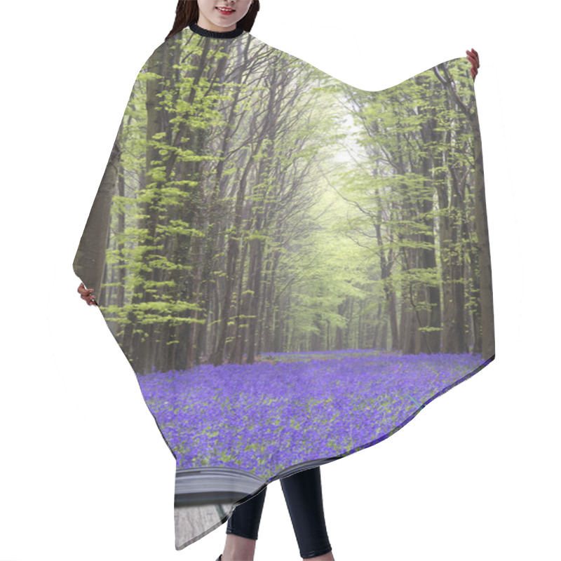 Personality  Creative Concept Pages Of Book Vibrant Bluebell Carpet Spring Fo Hair Cutting Cape