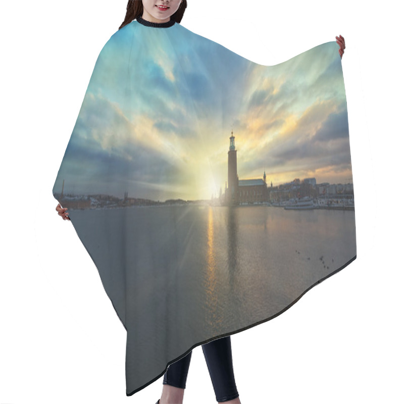 Personality  Scenic Night View, Sunset View Of The City Hall Hair Cutting Cape