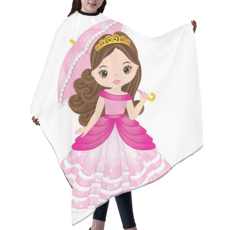 Personality  Vector Beautiful Princess In Pink Dress  Hair Cutting Cape